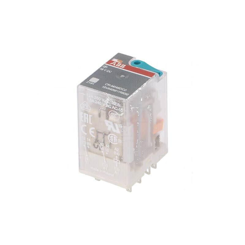 Releu electromagnetic DPDT 48VDC 12A | Electronic-mag.ro | Componente Electronice