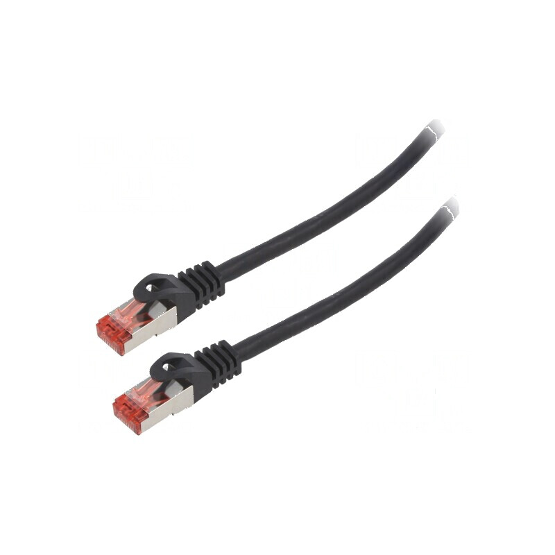 Patch cord S/FTP 6 litat Cu LSZH negru 10m 26AWG | Electronic-mag.ro | Componente Electronice