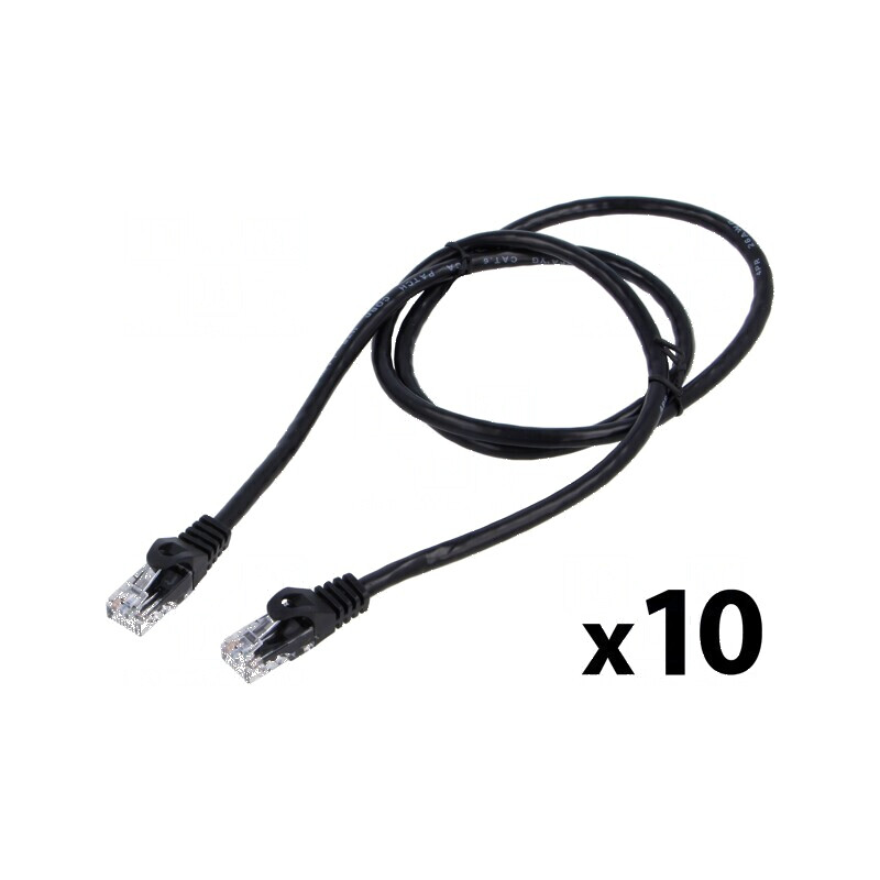 Cablul de rețea U/UTP 6 litat CCA PVC negru 1m 26AWG | Electronic-mag.ro | Componente Electronice