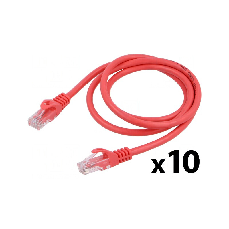 Cabluri patch U/UTP 6 litat CCA PVC roșu 1m 26AWG, set 10 bucăți | Electronic-mag.ro | Componente Electronice Cabluri patch U/UTP 6 litat CCA PVC roșu 1m 26AWG, set 10 bucăți | Electronic-mag.ro | Componente Electronice