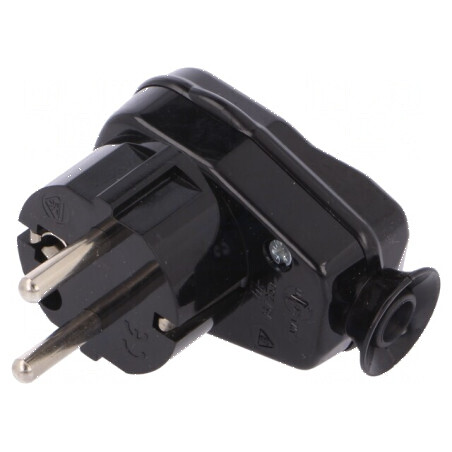 Conector alimentare AC 2P PE 250VAC 16A negru | Electronic-mag.ro | Componente Electronice