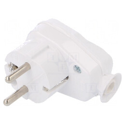 Conector alimentare AC tată 2P PE 250V 16A albă PIN 3 | Electronic-mag.ro | Componente Electronice