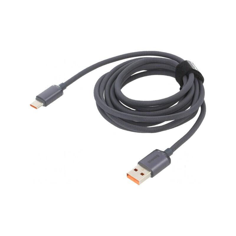 Cablu USB 2.0 A la C 2m negru textil 100W | Electronic-mag.ro | Componente Electronice
