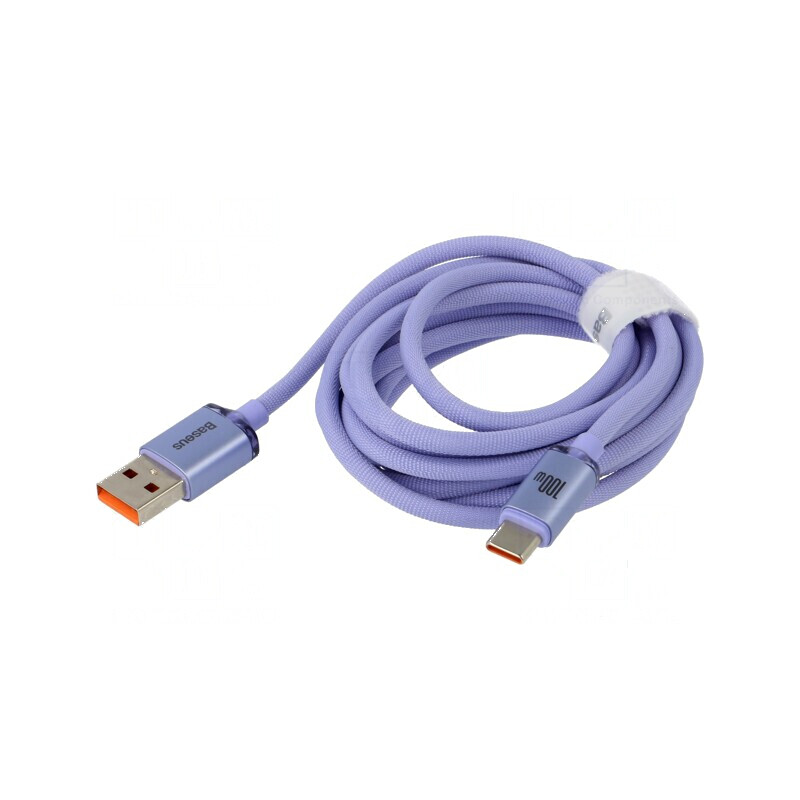 Cablu USB 2.0 A la C 2m violet textil 100W | Electronic-mag.ro | Componente Electronice Cablu USB 2.0 A la C 2m violet textil 100W | Electronic-mag.ro | Componente Electronice
