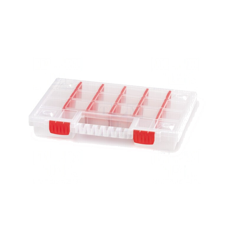 Container transparent cu partiții 344x249x50mm | Electronic-mag.ro | Componente Electronice