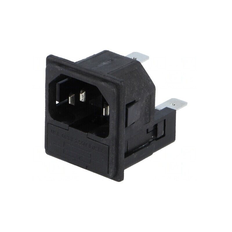 Conector alimentare AC soclu tată 10A 250VAC IEC 60320 | Electronic-mag.ro | Componente Electronice