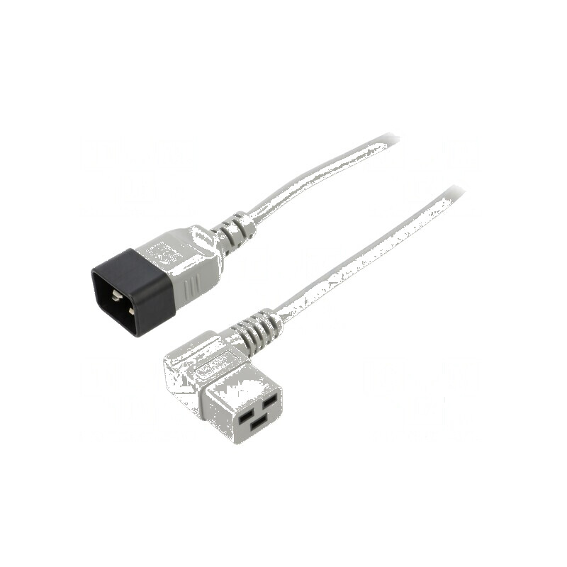 Cablu IEC C19 mamă unghiat la IEC C20 tată 1,8m 3x1,5mm2 PVC | Electronic-mag.ro | Componente Electronice
