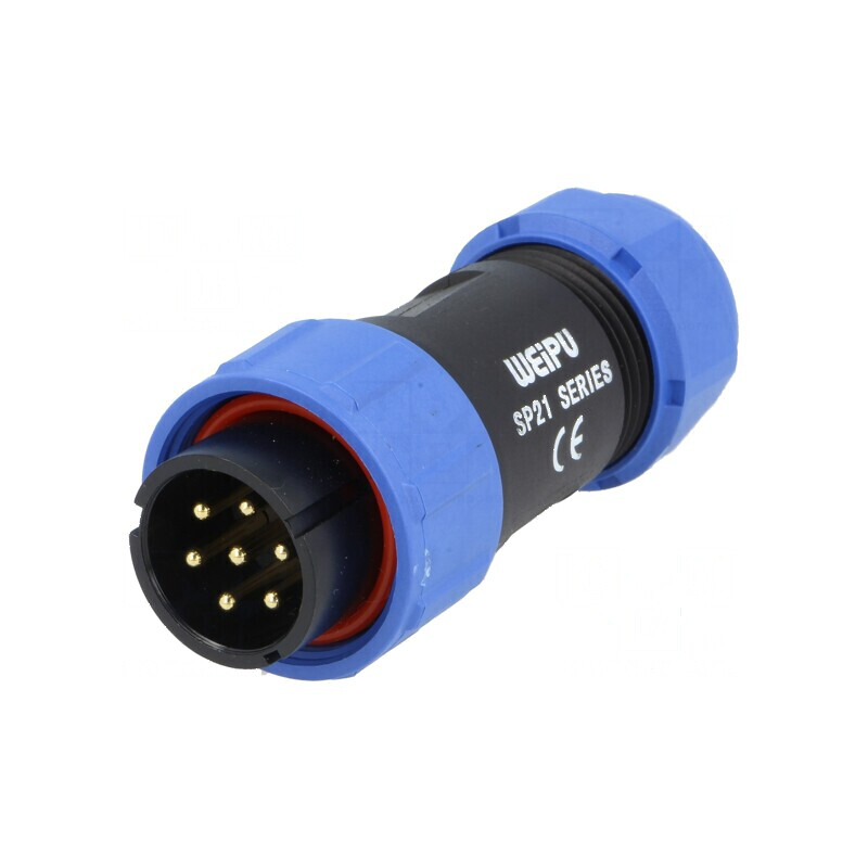 Mufă SP21 tată PIN 7 IP68 15A 500V pentru cablu 7÷12mm | Electronic-mag.ro | Componente Electronice
