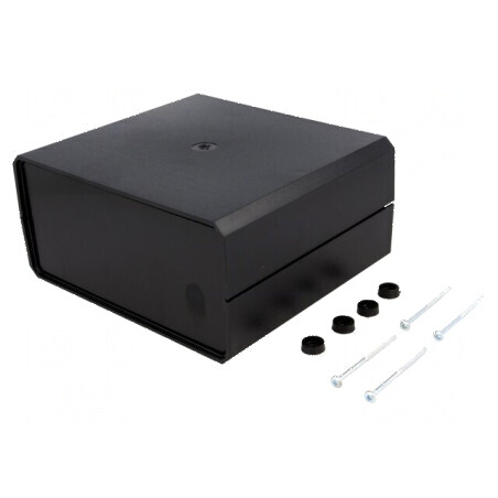 Carcasă ABS neagră cu panou 160mm X 180mm Y 85mm Z | Electronic-mag.ro | Componente Electronice