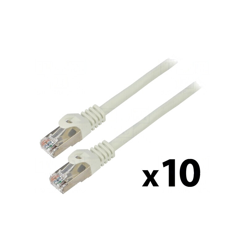 Patch cord F/UTP 6 litat CCA PVC gri 0,25m 26AWG | Electronic-mag.ro | Componente Electronice