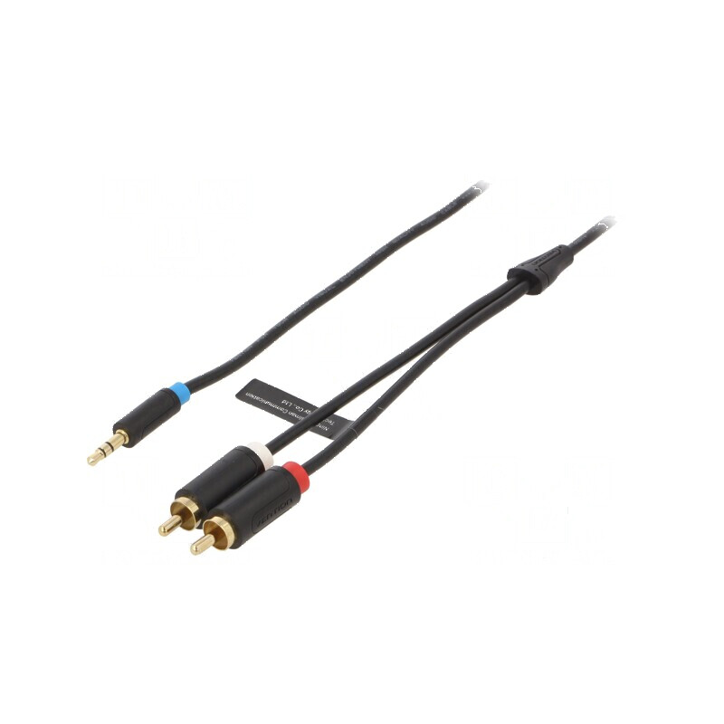 Cablu audio Jack 3,5mm la RCA x2, 10m, placare aurită, negru | Electronic-mag.ro | Componente Electronice