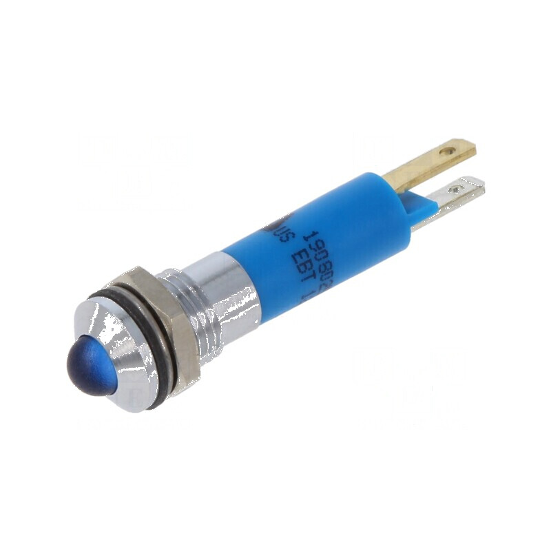 Lampă LED convexă albastră 12VDC 12VAC Ø8mm IP67 | Electronic-mag.ro | Componente Electronice