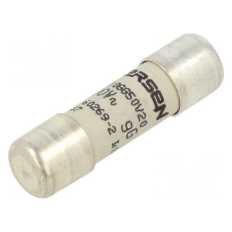 Siguranţă ceramică gG 20A 500VAC 10x38mm | Electronic-mag.ro | Componente Electronice