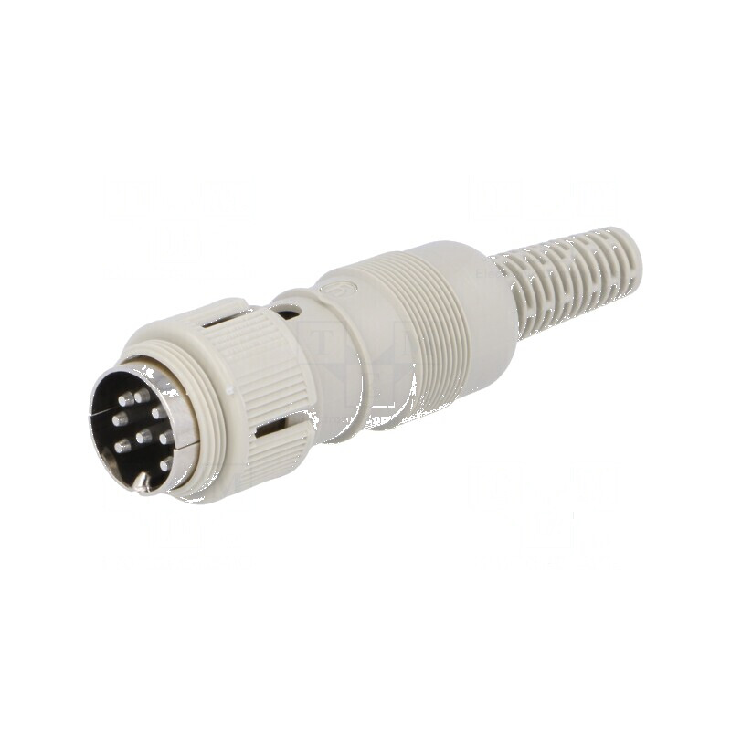 Conector DIN mufă tată PIN 8 262° drept pe cablu | Electronic-mag.ro | Componente Electronice