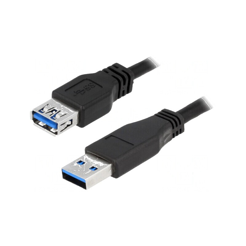Cablu USB 3.0 A la A, 3m, negru, nichelat, 30AWG | Electronic-mag.ro | Componente Electronice