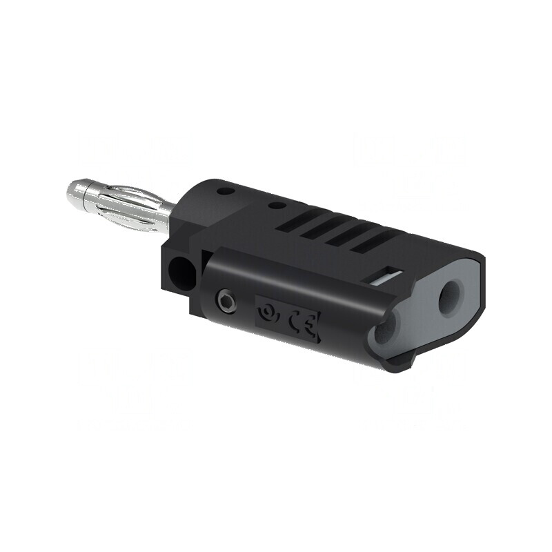 Conector banană 4mm 36A 30VAC 60VDC negru neizolat | Electronic-mag.ro | Componente Electronice