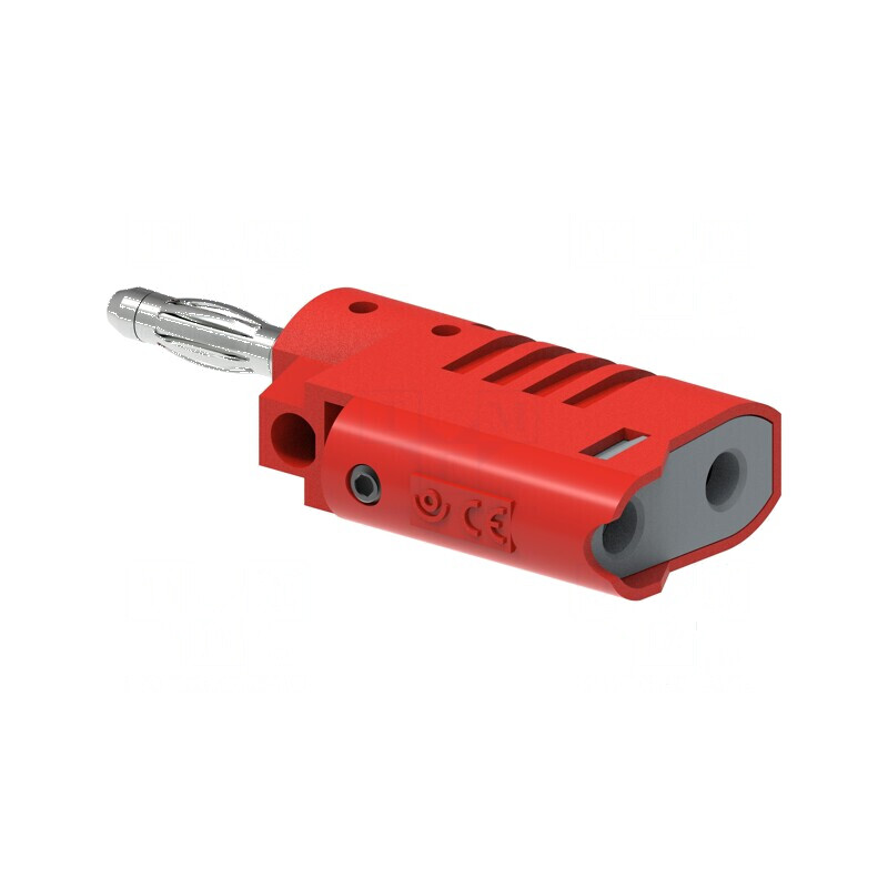 Conector banană 4mm roşie neizolată 36A 30VAC 60VDC | Electronic-mag.ro | Componente Electronice