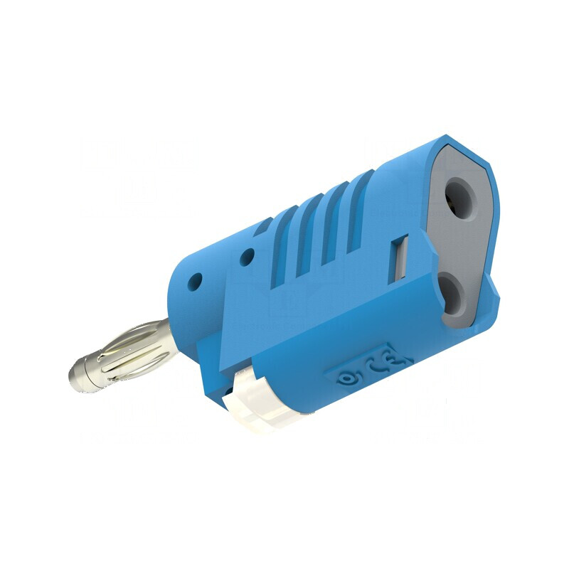 Conector banană 4mm 36A 30VAC 60VDC albastru neizolat | Electronic-mag.ro | Componente Electronice