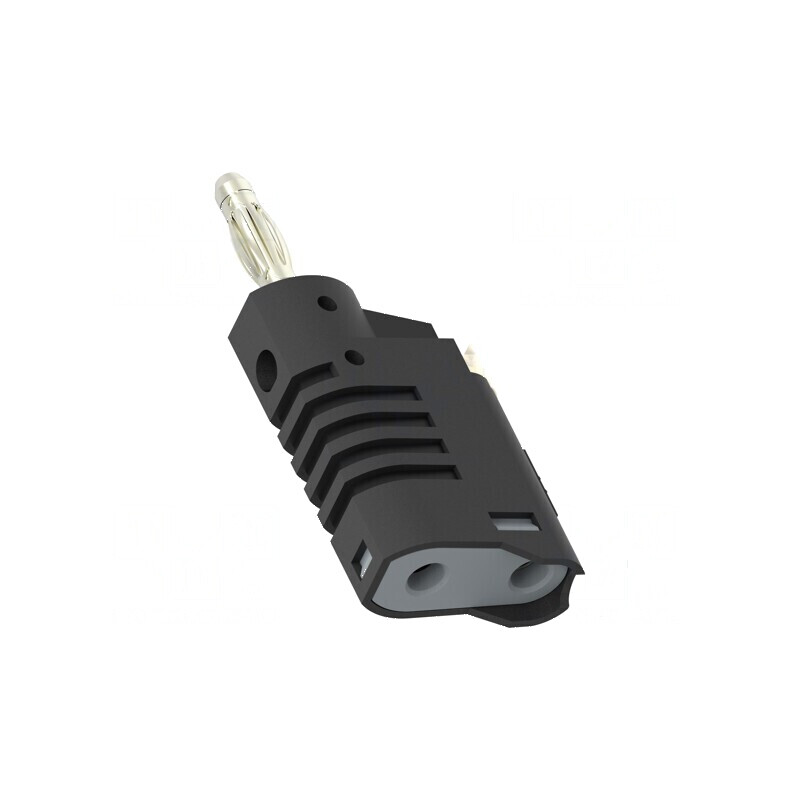 Conector banană 4mm negru neizolat 36A 30VAC 60VDC | Electronic-mag.ro | Componente Electronice