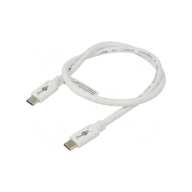 Cablu USB 3.2 USB C 0,5m alb 5Gbps 60W | Electronic-mag.ro | Componente Electronice