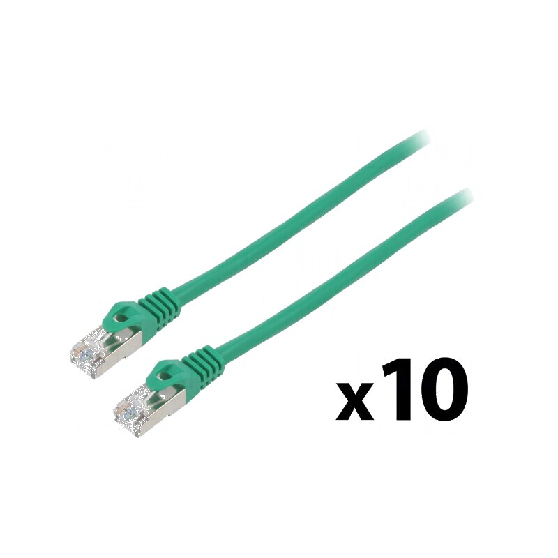 Patch cord F/UTP 6 litat CCA PVC verde 0,25m 26AWG | Electronic-mag.ro | Componente Electronice