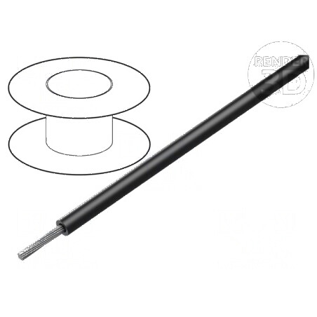 Cablu litat 16AWG TFE negru 300V 152m 500ft Ecranare | Electronic-mag.ro | Componente Electronice