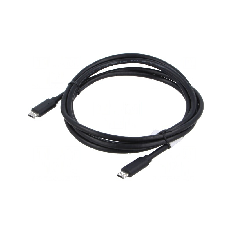 Cablu USB 3.1 USB C aurit 1,8m negru | Electronic-mag.ro | Componente Electronice