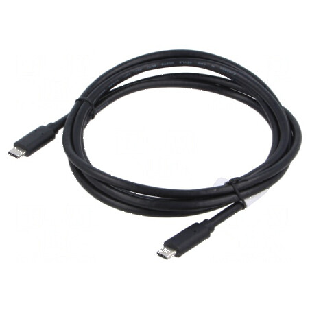 Cablu USB 3.1 USB C aurit 1,8m negru | Electronic-mag.ro | Componente Electronice