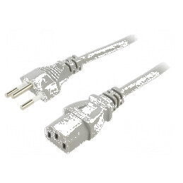 Cablu 3x1mm2 IEC C13 3m gri 10A cu mufă mamă PVC | Electronic-mag.ro | Componente Electronice