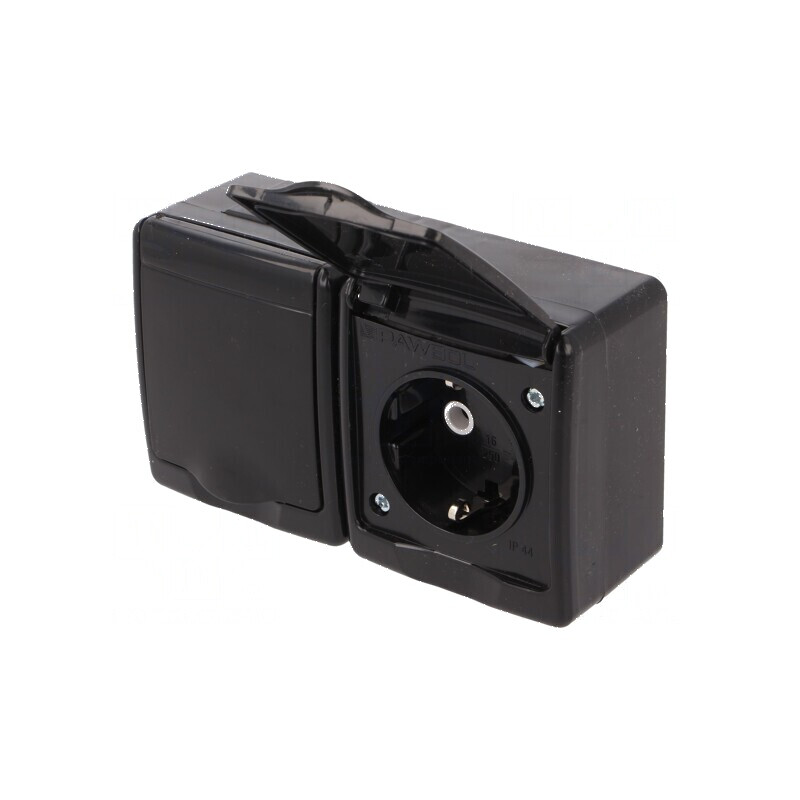 Conector alimentare AC soclu 2P PE 250VAC 16A negru murale | Electronic-mag.ro | Componente Electronice Conector alimentare AC soclu 2P PE 250VAC 16A negru murale | Electronic-mag.ro | Componente Electronice