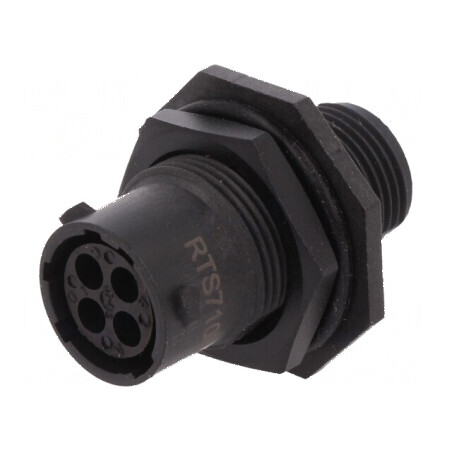 Conector circular soclu pentru montare pe panou cu piuliță din față | Electronic-mag.ro | Componente Electronice