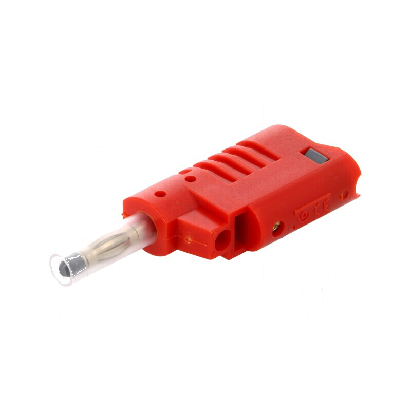 Conector banană 4mm roşu 36A 30VAC 60VDC cu izolaţie | Electronic-mag.ro | Componente Electronice