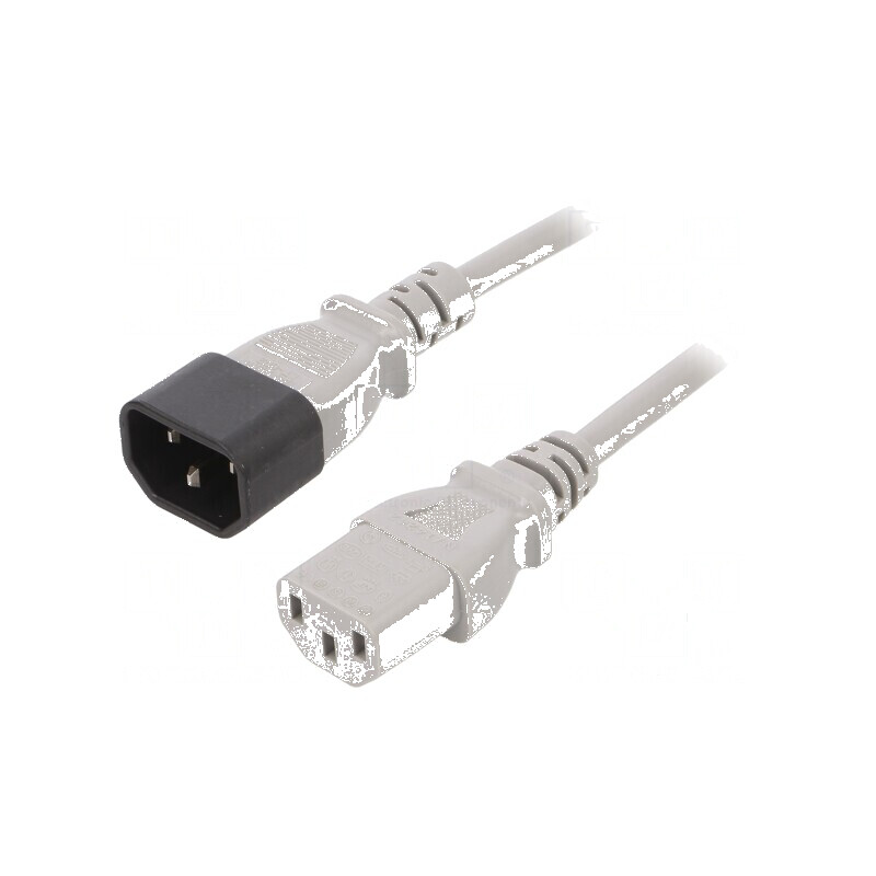 Cablu IEC C13 C14 3m 10A 250V gri | Electronic-mag.ro | Componente Electronice