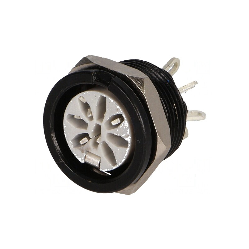 Conector DIN soclu mamă 8 pini 270° lipire 34V 2A | Electronic-mag.ro | Componente Electronice