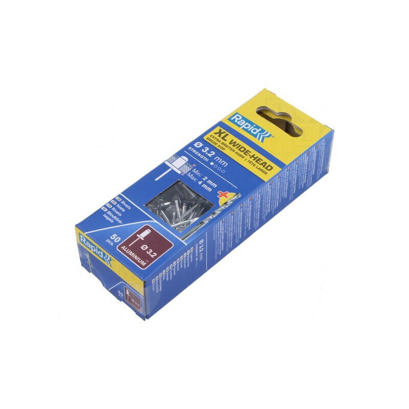 Diblu aluminiu 3,2mm x 8mm cu burghiu - 50 bucăți | Electronic-mag.ro | Componente Electronice