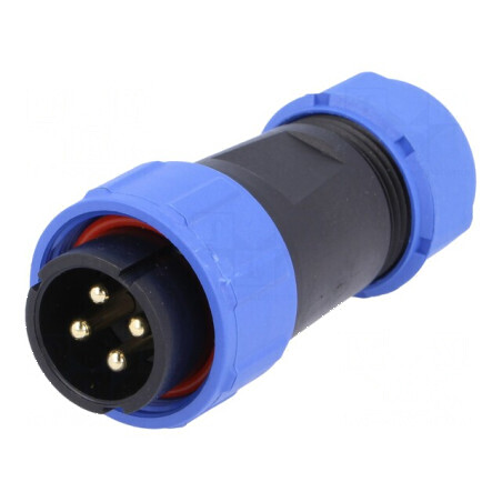 Mufă SP21 tată 4 pini IP68 30A 500V pentru cablu 7÷12mm | Electronic-mag.ro | Componente Electronice