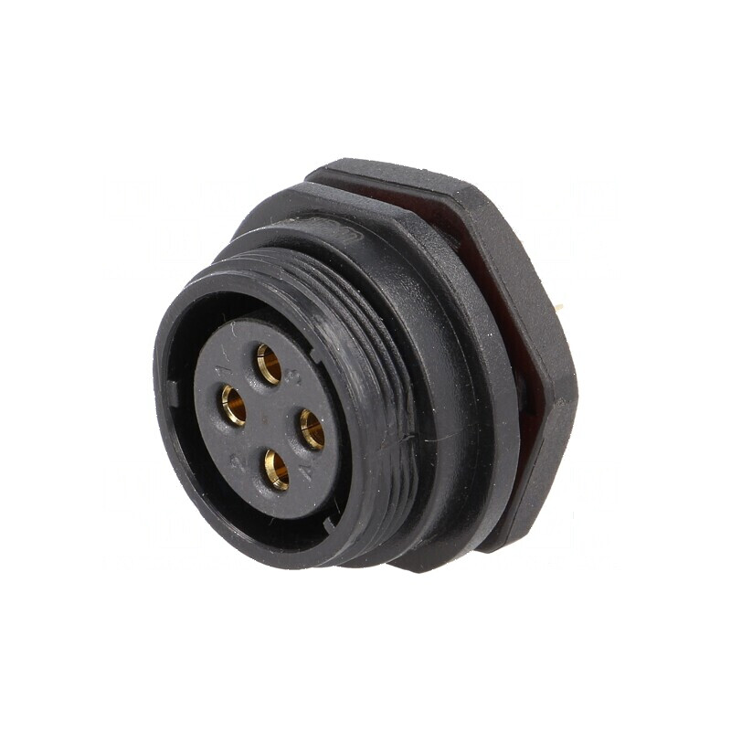 Soclu SP21 mamă PIN 4 IP68 30A 500V 4mm2 -25÷85°C | Electronic-mag.ro | Componente Electronice