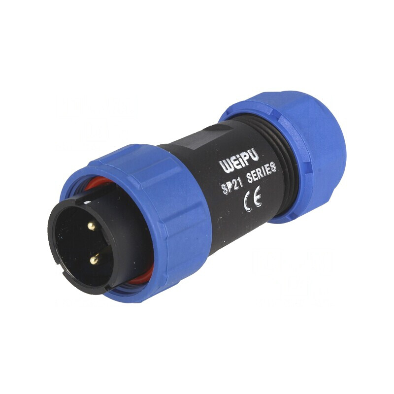 Mufă SP21 tată PIN 2 IP68 30A 500V pentru cablu 7÷12mm | Electronic-mag.ro | Componente Electronice