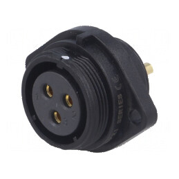 Soclu SP21 mamă PIN 3 IP68 30A 500V 4mm2 -25÷85°C | Electronic-mag.ro | Componente Electronice