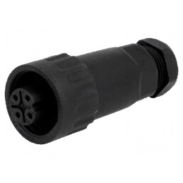 Mufă WA22 mamă 4 PIN IP67 16A 400V aurit | Electronic-mag.ro | Componente Electronice