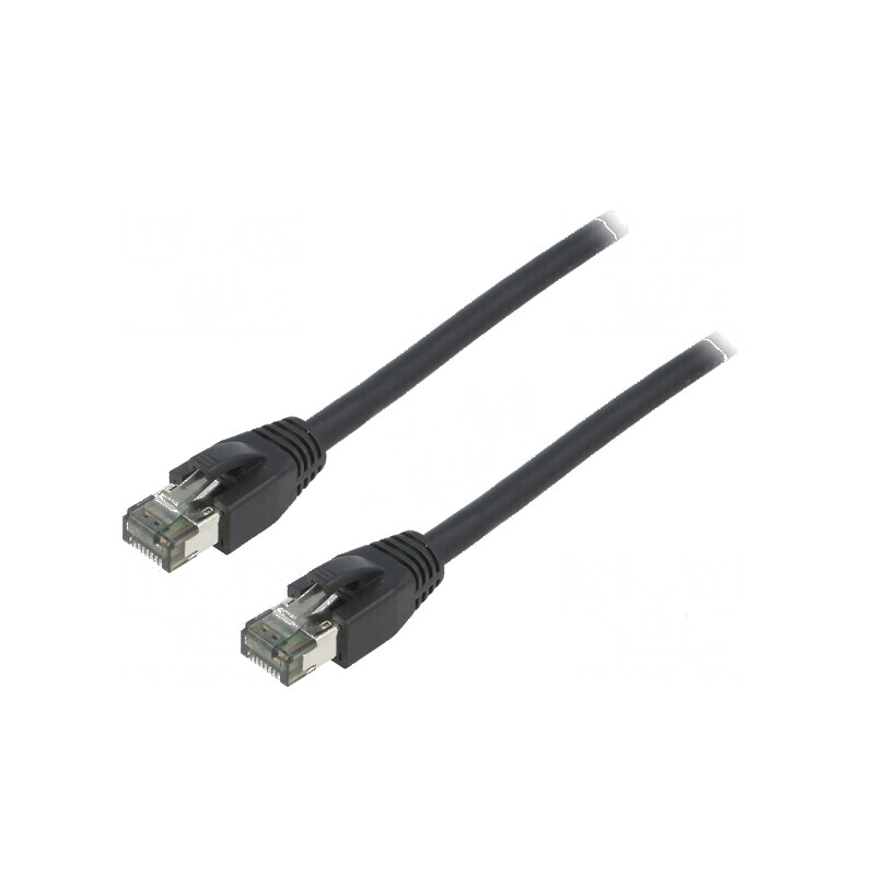 Cabluri patch S/FTP Cat 8.1 2m LSZH negru 26AWG | Electronic-mag.ro | Componente Electronice