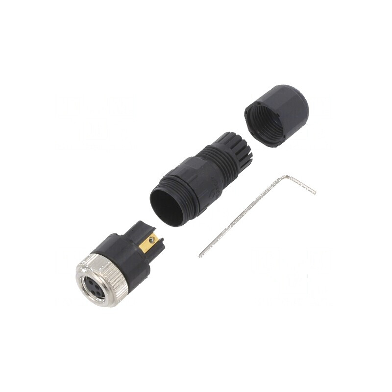 Conector M8 mamă 4 pini drept pe cablu 3A IP67 60V | Electronic-mag.ro | Componente Electronice