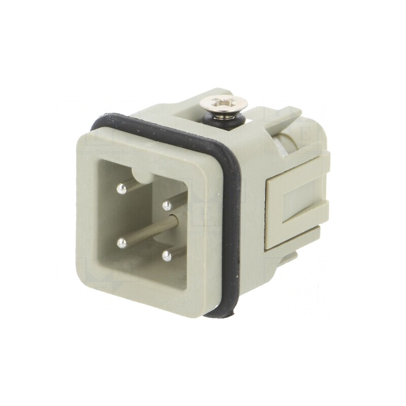 Conector HDC pentru inserturi de contact tată, 4 pini, 10A | Electronic-mag.ro | Componente Electronice