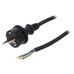 Cablu 3x1mm2 CEE 7/7 SCHUKO mufă gumă 2m | Electronic-mag.ro | Componente Electronice