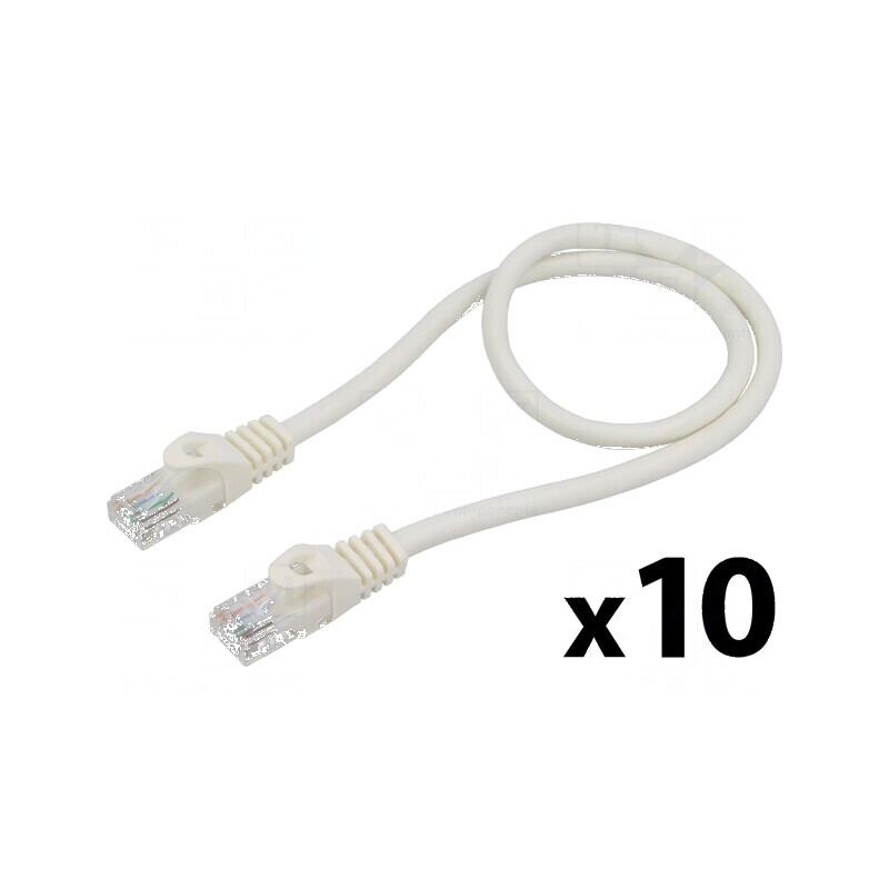 Cablaj Patch Cord U/UTP 6 litat CCA PVC alb 0,5m 26AWG | Electronic-mag.ro | Componente Electronice