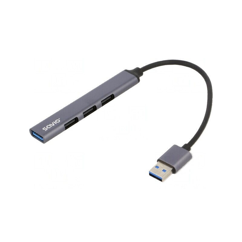 Hub USB 4 porturi USB A 2.0/3.1 gri | Electronic-mag.ro | Componente Electronice