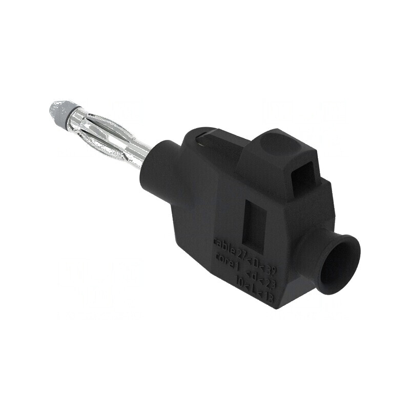 Conector banană 4mm negru 36A 30VAC 60VDC neizolat | Electronic-mag.ro | Componente Electronice