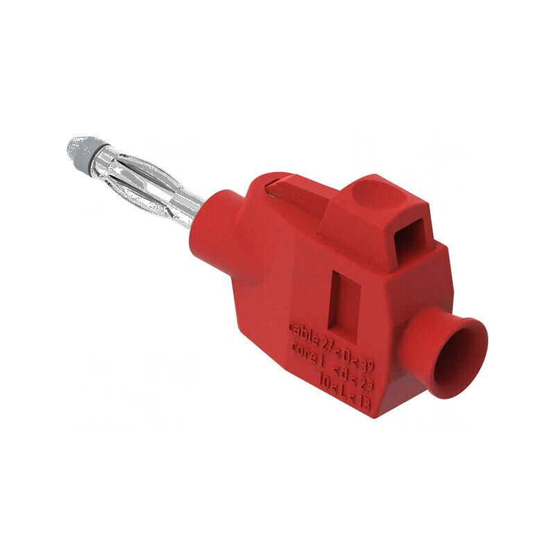 Conector banană 4mm roşie neizolat 36A 30VAC 60VDC | Electronic-mag.ro | Componente Electronice