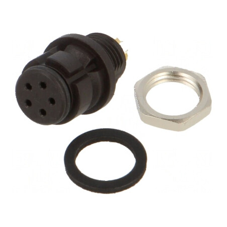 Conector circular 620 63V 5 pini soclu mamă lipire IP67 2A | Electronic-mag.ro | Componente Electronice