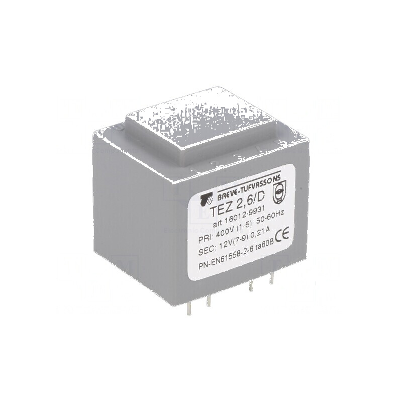 Transformator încapsulat 2,5VA 400VAC 12V 208,3mA PCB IP00 | Electronic-mag.ro | Componente Electronice
